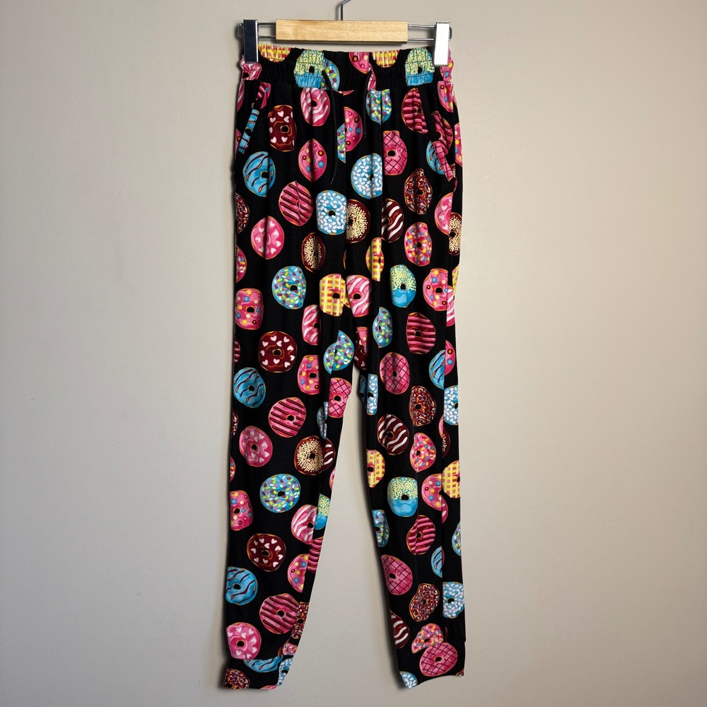 Womens Donut Print Buttery Soft Jogger Style Legging Small‎ Novelty Sleep Pant